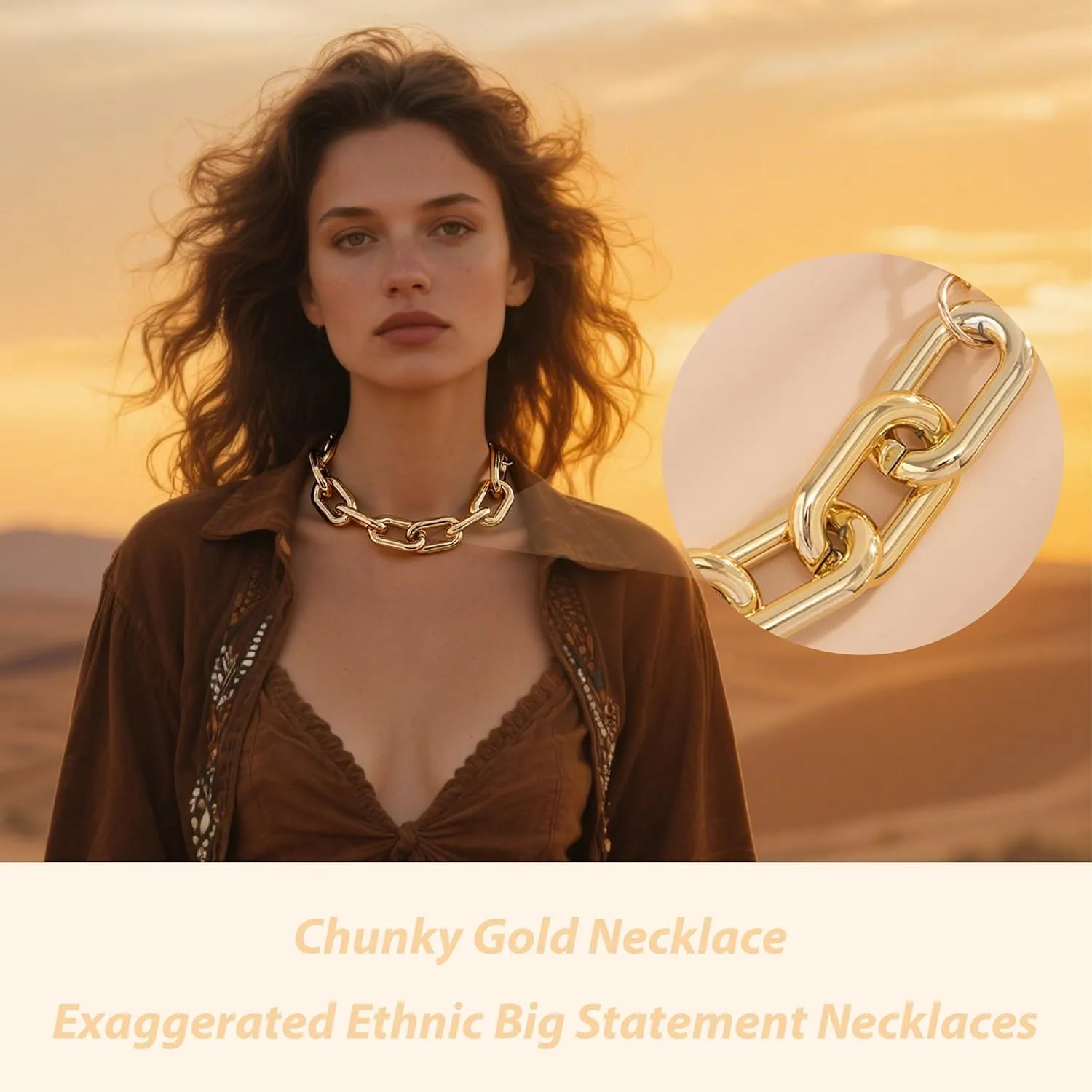 choice of all Chunky Gold Necklace Statement Necklace for Women Punk Chunky Chain Necklaces Dainty Gold Choker Accessories Jewelry for Women Trendy