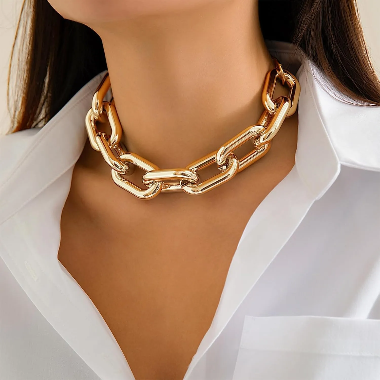 choice of all Chunky Gold Necklace Statement Necklace for Women Punk Chunky Chain Necklaces Dainty Gold Choker Accessories Jewelry for Women Trendy