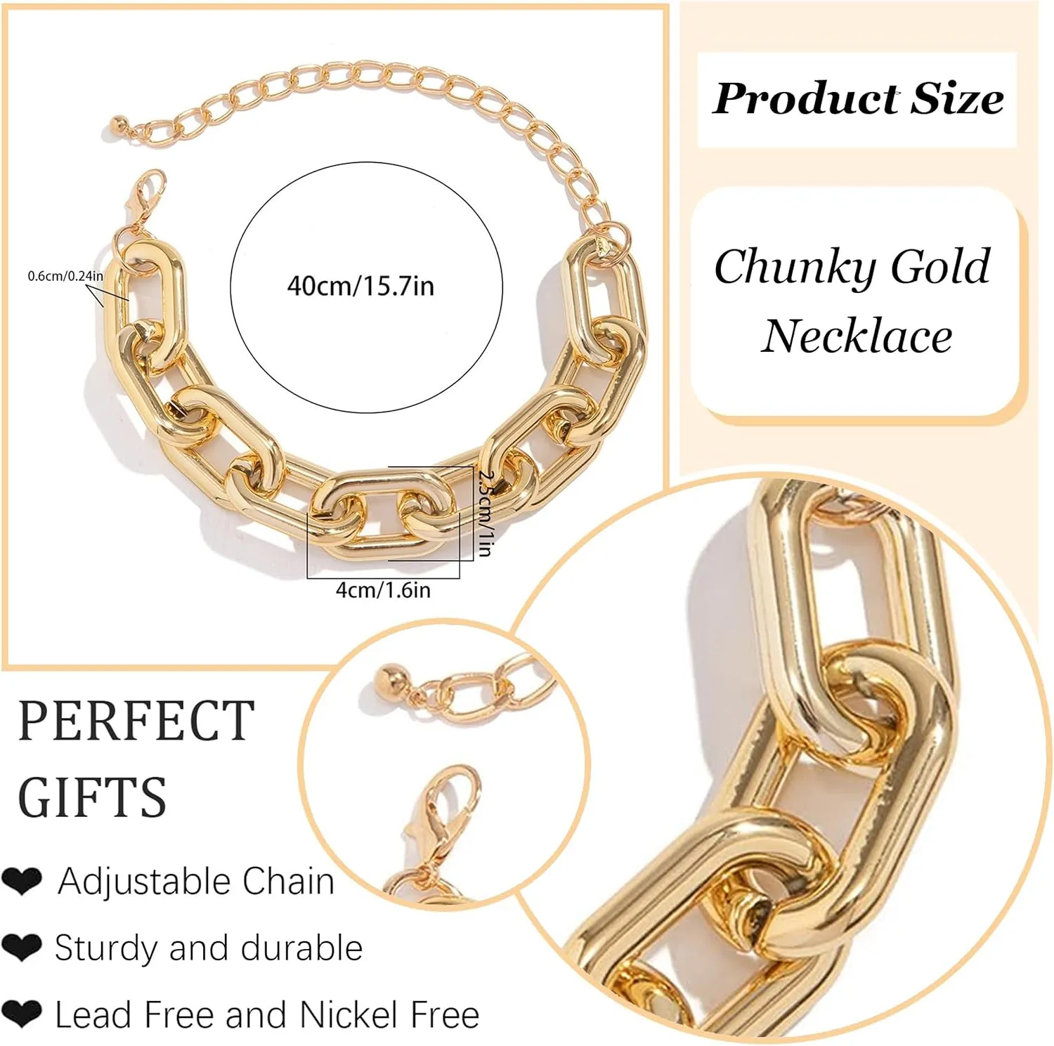 choice of all Chunky Gold Necklace Statement Necklace for Women Punk Chunky Chain Necklaces Dainty Gold Choker Accessories Jewelry for Women Trendy