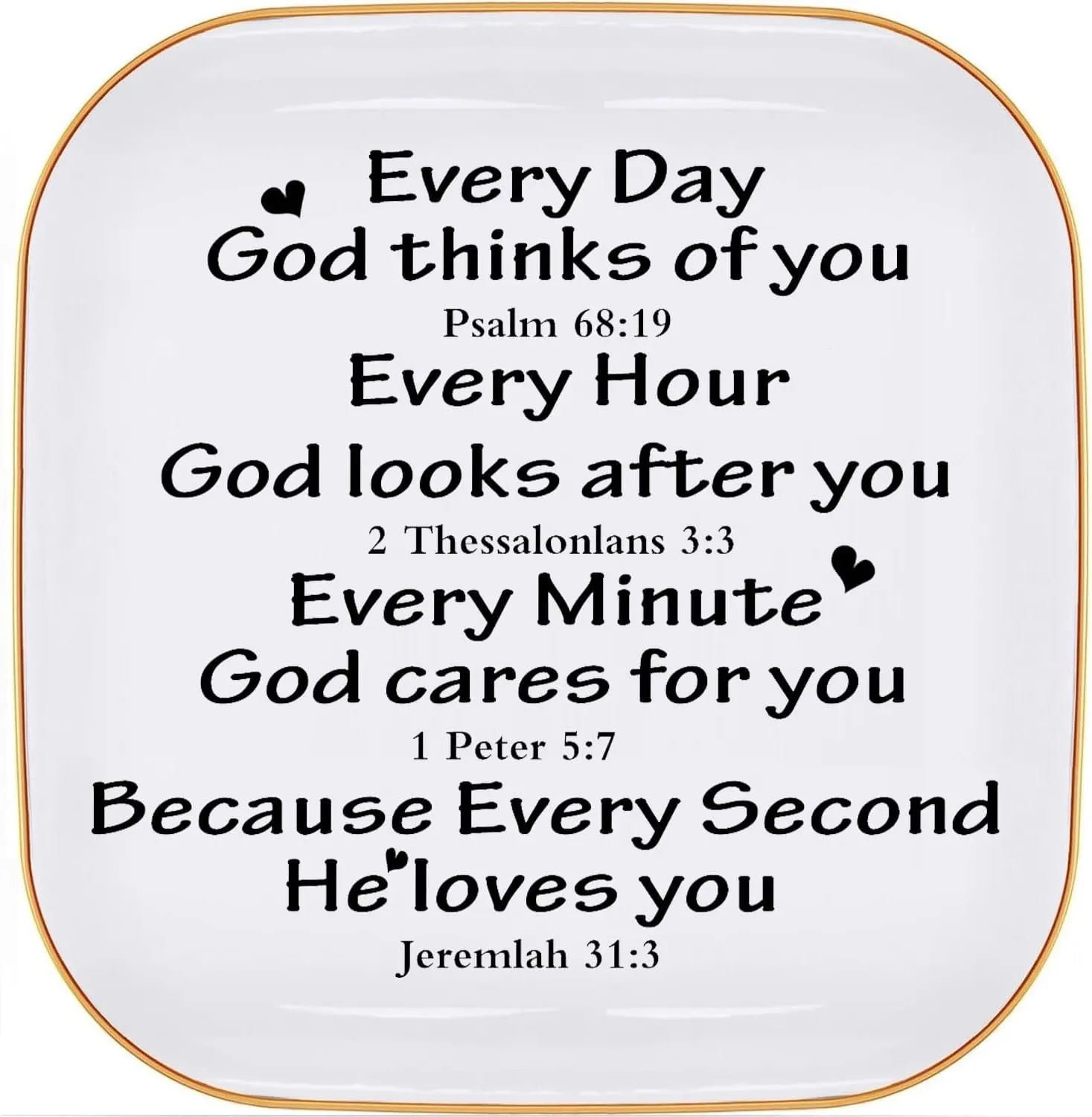Christian Gifts for Women Faith Jewelry Dish, Religious Gifts Gifts for Women Birthday Christmas Ring Dish Jewelry Tray Gift -Every Second God He Loves You
