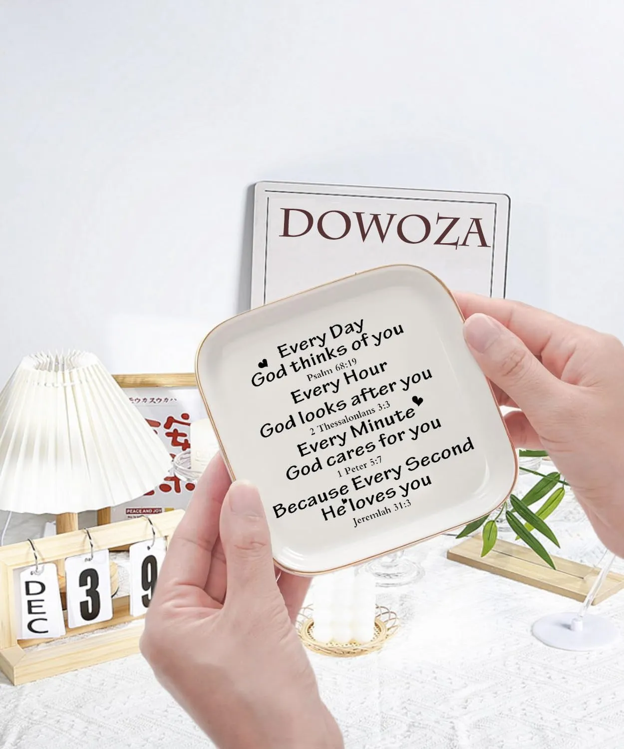 Christian Gifts for Women Faith Jewelry Dish, Religious Gifts Gifts for Women Birthday Christmas Ring Dish Jewelry Tray Gift -Every Second God He Loves You