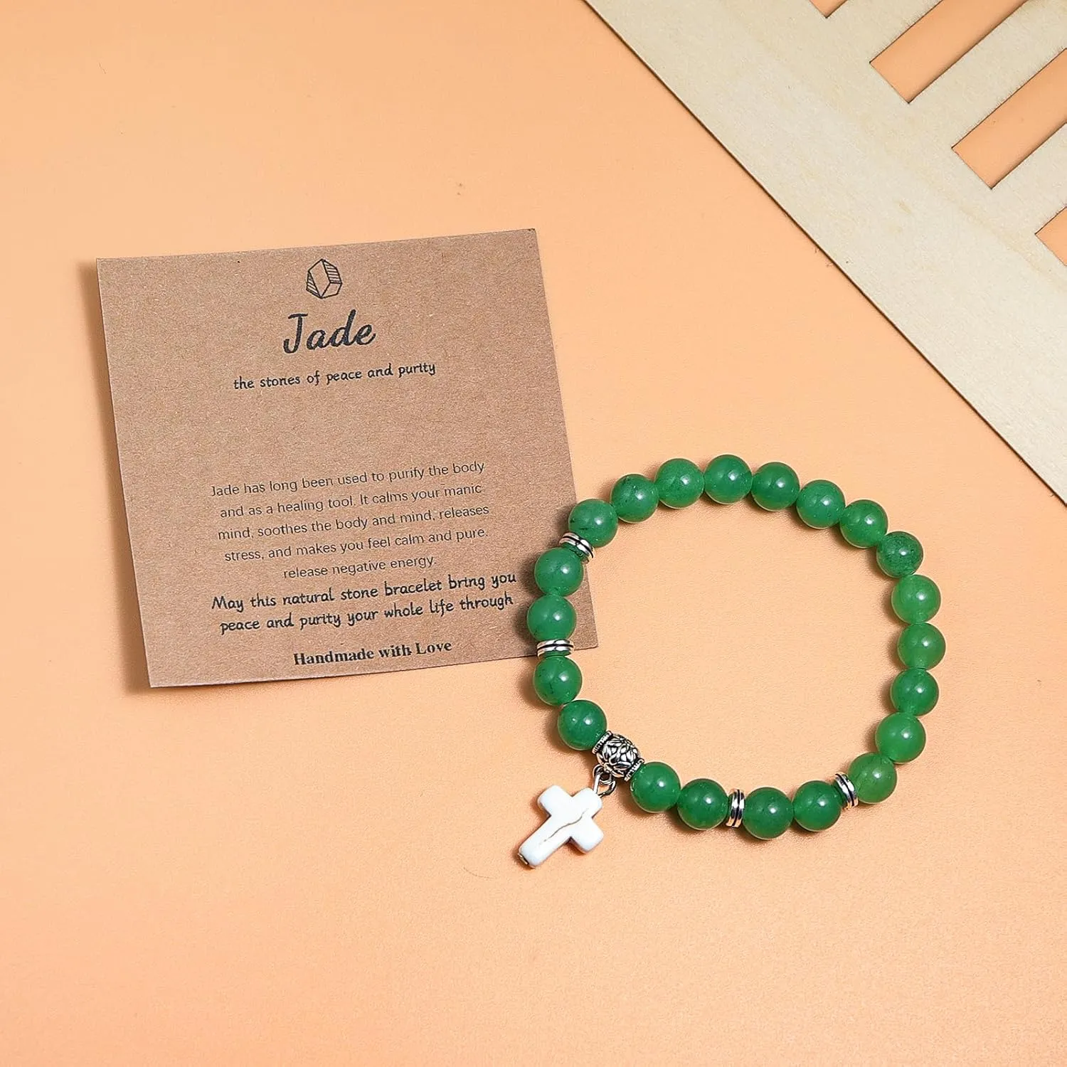 Christian Gifts for Women Men Cross Healing Crystal Bracelets Faith Easter Catholic Religious Jewelry Natural Stone Stretch Bracelets Stress Relief Anxiety Yoga Bracelet Birthday Gifts For Teens
