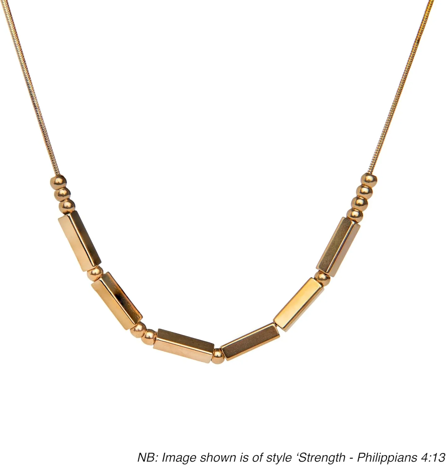 Christian Morse Code Necklace for Her | 18K Gold Plated Chunky Morse Code Necklace for Women | Womens Religious Minimalist Gold Beaded Necklace with Inspirational Bible Verse for Encouragement