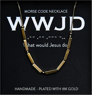 Christian Morse Code Necklace for Her | 18K Gold Plated Chunky Morse Code Necklace for Women | Womens Religious Minimalist Gold Beaded Necklace with Inspirational Bible Verse for Encouragement