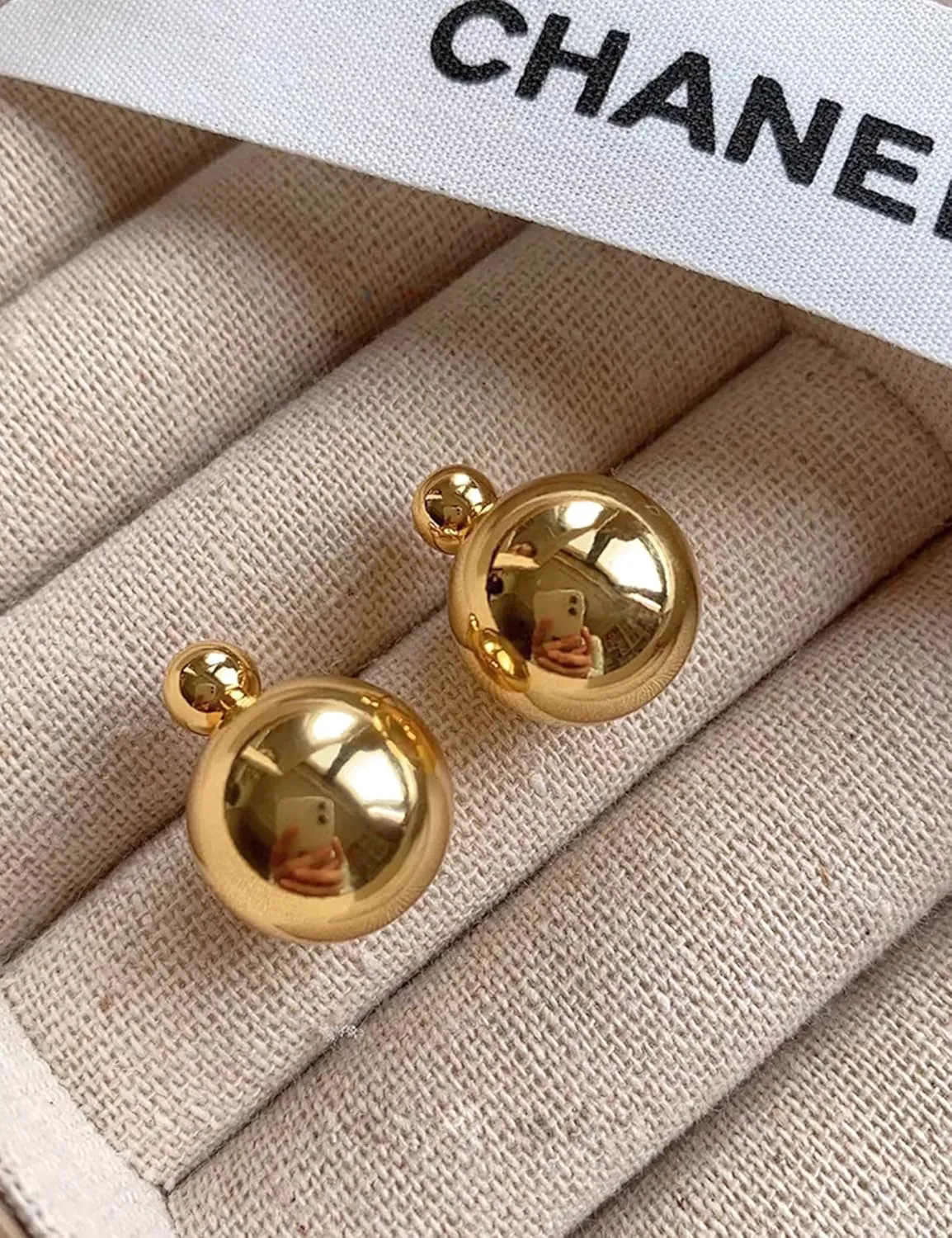 Chunky Gold Stud Earrings for Women 14K Gold Plated 925 Sterling Silver Brushed Half Ball Stud Earrings