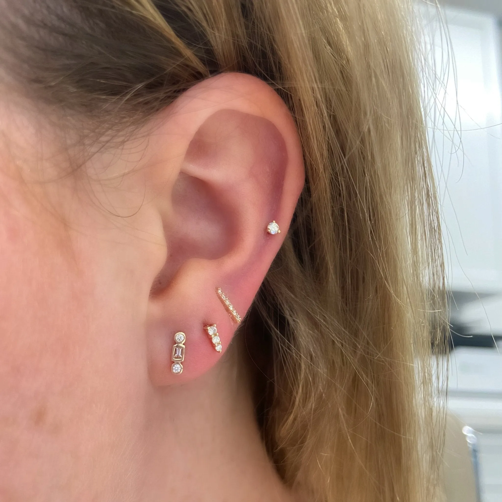 Classic Diamond Bar Studs