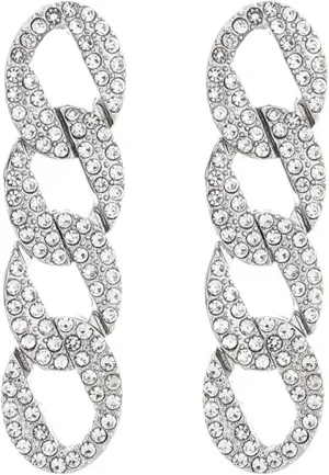 coadipress Chunky Cuban Chain Link Dangling Earrings for Women Fashion 18K Gold Silver Plated Vintage Curb Minimalist Cool Dangle Drop Stud Earrings Jewelry