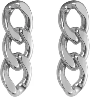 coadipress Chunky Cuban Chain Link Dangling Earrings for Women Fashion 18K Gold Silver Plated Vintage Curb Minimalist Cool Dangle Drop Stud Earrings Jewelry