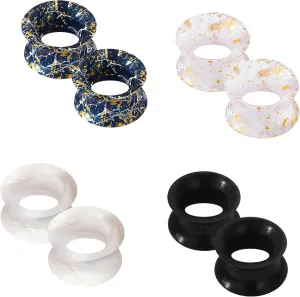 COCHARM 8PCS Soft Flexible Silicone Ear Gauges Silicone Ear Tunnels Double Flared Silicone Earrings 0g 00g 1/2 Gauges Colored Plug Tunnel Silicone, COPPK011A
