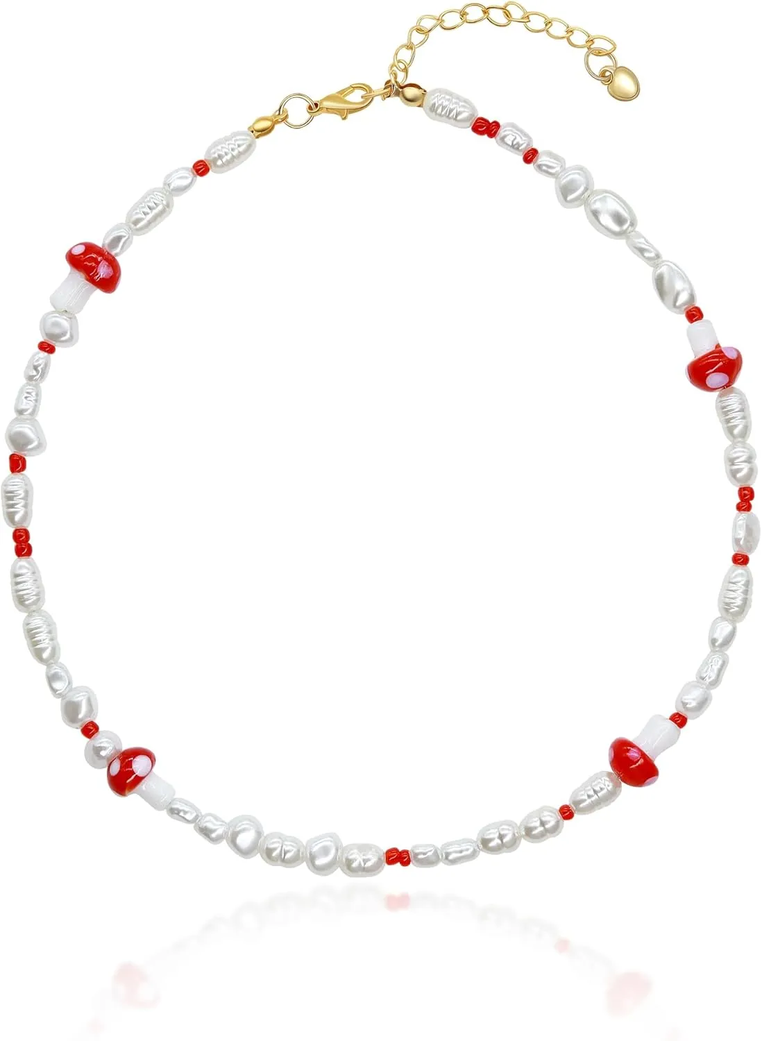 Colorful Beaded Necklaces, Boho Necklace Summer Shell Pearl Necklaces White Beach Pendant Necklaces Y2k Flower Rainbow Beaded Necklace Jewelry for Women Men