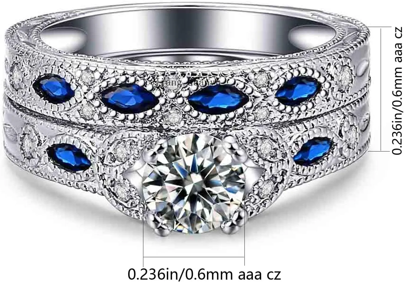 Couple Rings His Her Wedding Ring Sets Matching Rings White Gold Plated Purple CZ Ring Titanium Men Ring