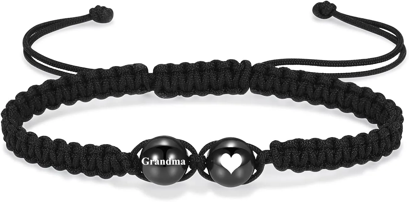 Cremation Jewelry Heart Ball Urn Bracelet for Ashes Adjustable Bangle Rope Braided Bracelet Stainless Steel Memorial Bracelets Keepsake Jewelry Gifts for Women Girls