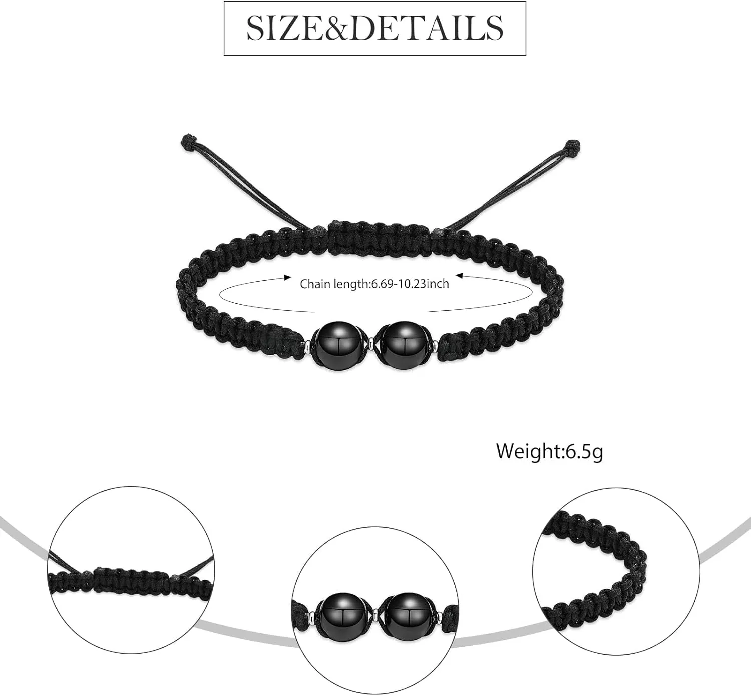 Cremation Jewelry Heart Ball Urn Bracelet for Ashes Adjustable Bangle Rope Braided Bracelet Stainless Steel Memorial Bracelets Keepsake Jewelry Gifts for Women Girls