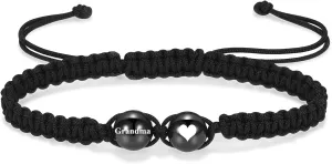 Cremation Jewelry Heart Ball Urn Bracelet for Ashes Adjustable Bangle Rope Braided Bracelet Stainless Steel Memorial Bracelets Keepsake Jewelry Gifts for Women Girls