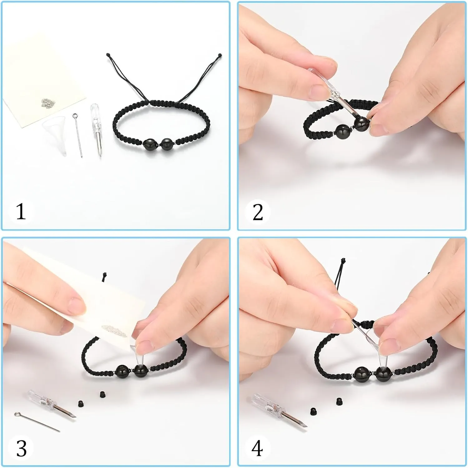 Cremation Jewelry Heart Ball Urn Bracelet for Ashes Adjustable Bangle Rope Braided Bracelet Stainless Steel Memorial Bracelets Keepsake Jewelry Gifts for Women Girls