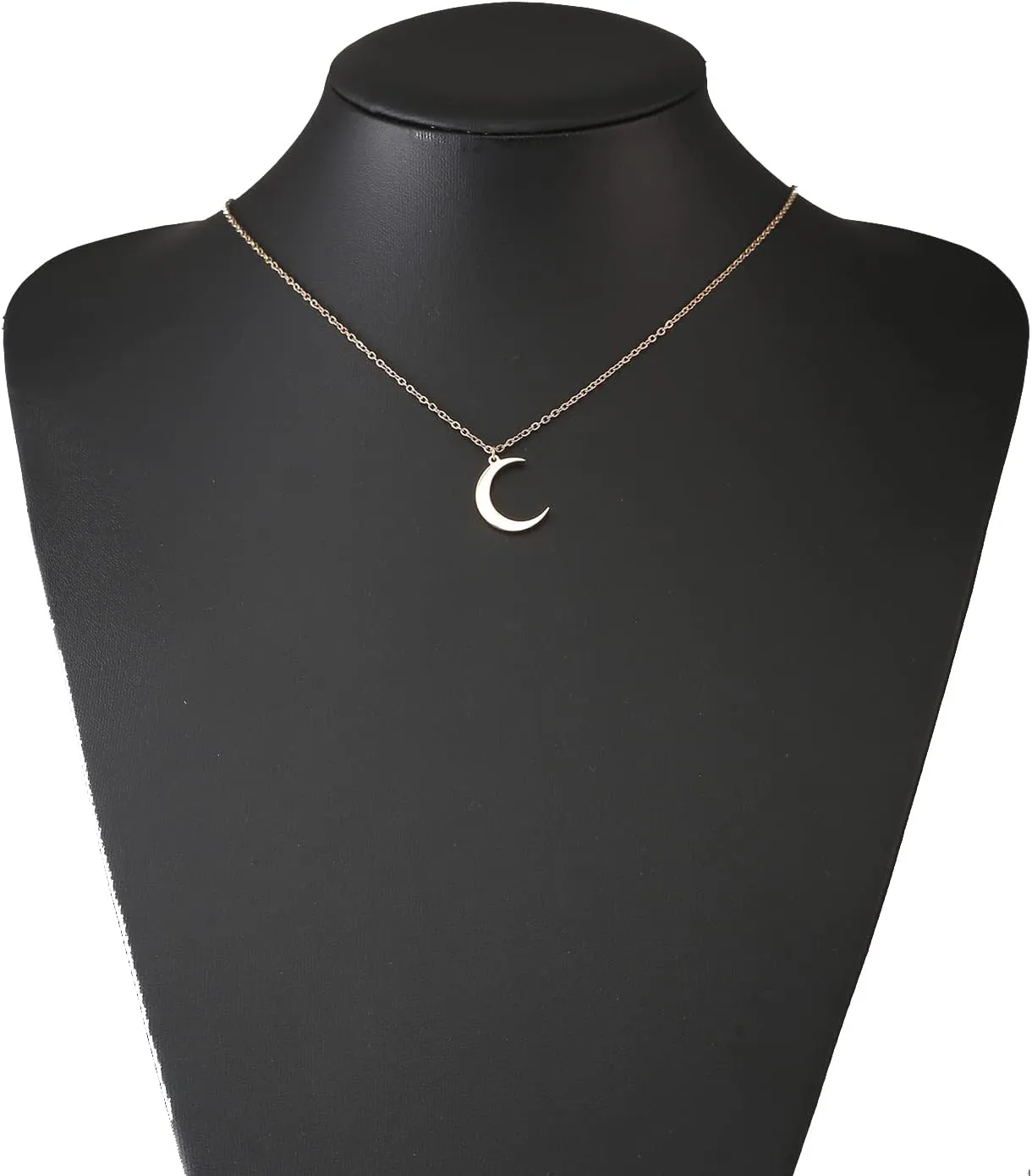 Crescent Moon Necklace 18K Gold Plated Stainless Steel Crescent Moon Pendant Necklace Delicate Dainty Crescent Necklace for Women