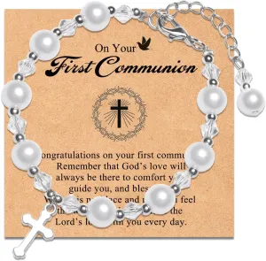Cross Bracelets First Communion Gifts, Confirmation Gifts, Christening Gifts, Baptism Gifts for Teenage Boys