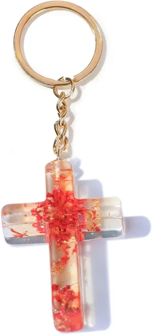 Cross Keychain, Religion Jesus Keyring Christian Gifts, Women Charm for Purse Handbags Backpacks, Small delicate accessories