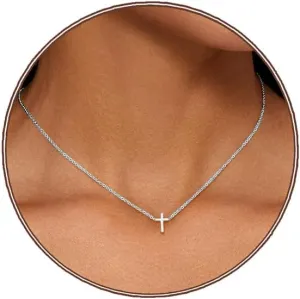 Cross Necklace for Women, Dainty 18K Gold Plated Small Cross Pendant Necklace Simple Gold Cross Necklaces for Women Trendy Gold Jewelry for Women Gift