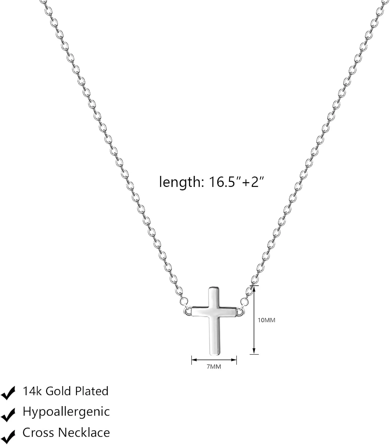 Cross Necklace for Women, Dainty 18K Gold Plated Small Cross Pendant Necklace Simple Gold Cross Necklaces for Women Trendy Gold Jewelry for Women Gift