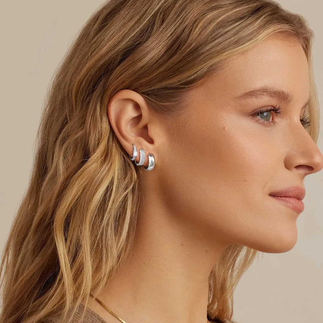 Cubic Zirconia Earrings Studs, Small Hoop Earrings for Women, Chunky Gold Earrings, Stud Earrings for Women, Gold Huggie Earrings for Women, Earring Sets for Multiple Piercing