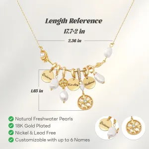 Custom Name Necklace for Women - 18K Gold Plated Personalized Jewelry Custom 1-6 Name Plate Necklaces, Mother's Day Gifts for Wife Girlfriend Grandma