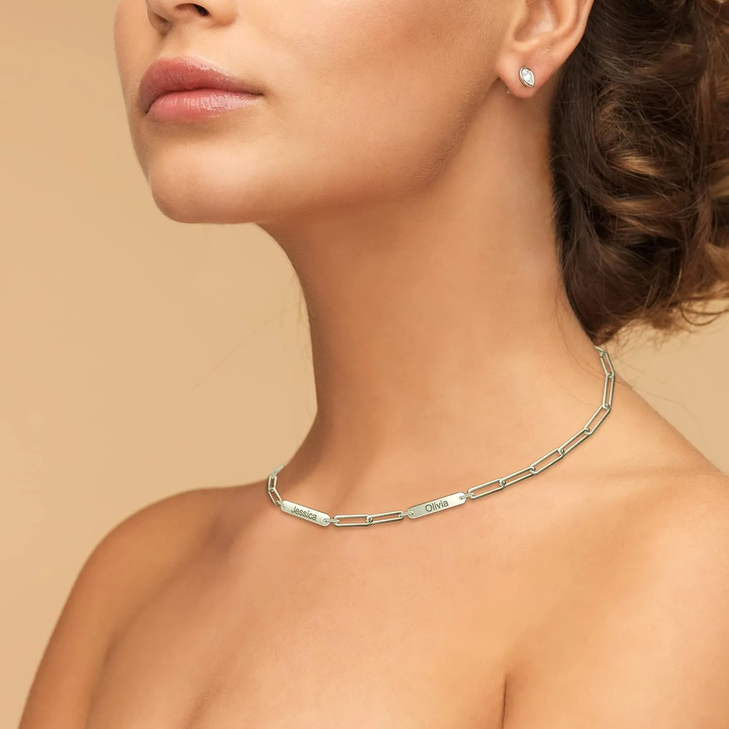Custom Name necklace Personalized Custom Necklaces for Women Silver Family Necklace