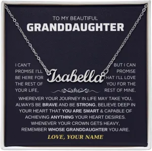Custom Name Necklace, To My Granddaughter Necklace From Grandma Grandpa, Personalized Granddaughter Necklaces From Grandmother Grandfather, Women Jewelry Nana Gifts for Graduation Birthday