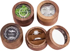 Custom Wooden Ring Box Personalized Wedding Ring Box Customized Proposal Ring Box Engagement Ring Box for Ceremony Wedding Gift for Couple