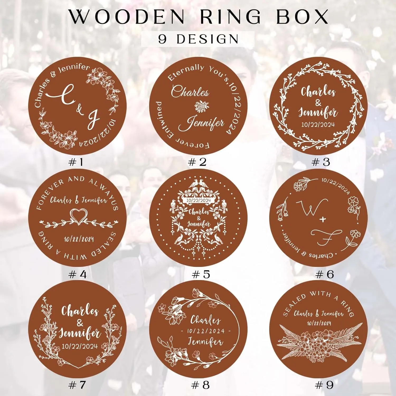 Custom Wooden Ring Box Personalized Wedding Ring Box Customized Proposal Ring Box Engagement Ring Box for Ceremony Wedding Gift for Couple
