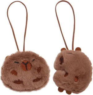 Cute Capybara Toy Keychain Charm Adorable Backpack Pendant Soft and Delicate Handmade Name Ornament for Bags Keychains, Brown