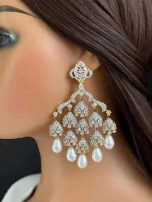 CZ Pearl Premium quality AD Earrings
