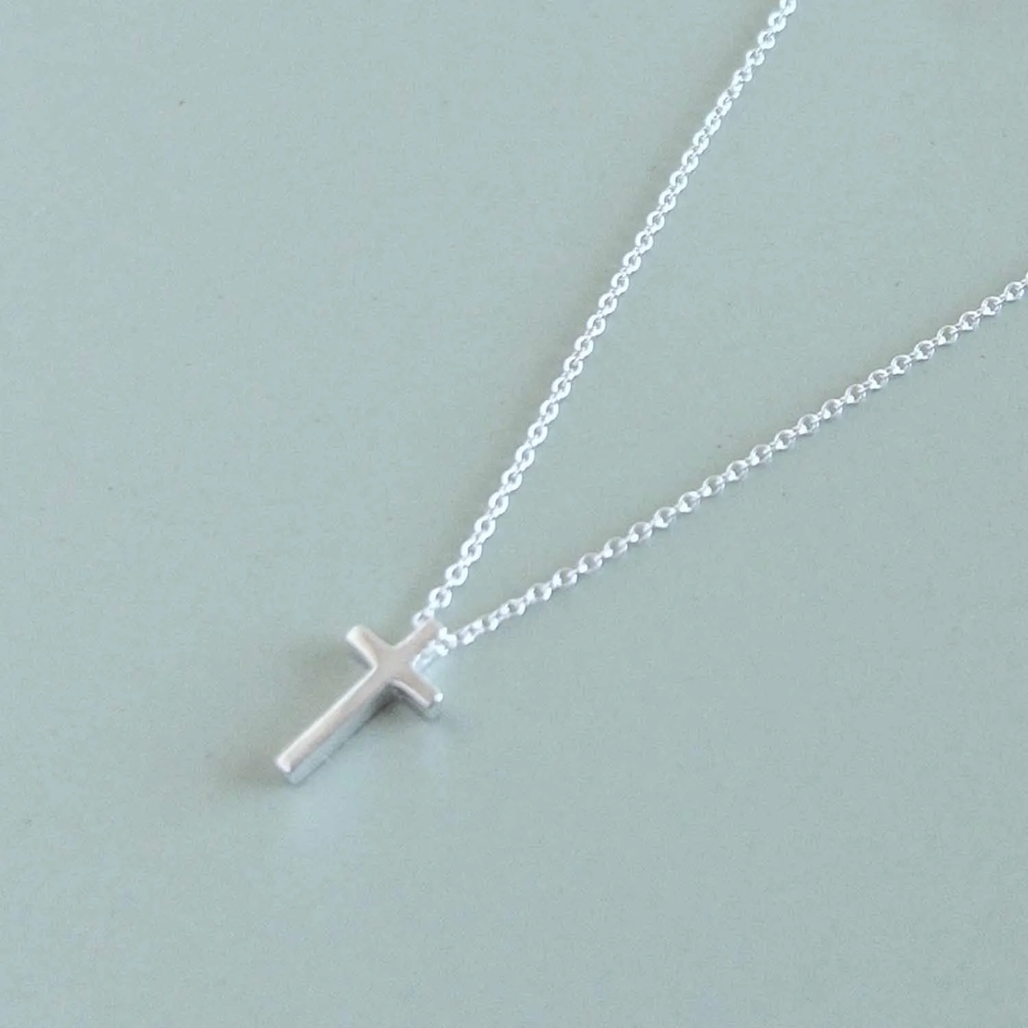 Dainty Cross Necklace for Women, 925 Sterling Silver Tiny Cross Pendant, Christian Small Simple Baptism, Confirmation, Graduation Gift, Austin Down to Earth (Petite Cross, 18-20 inch adj length)