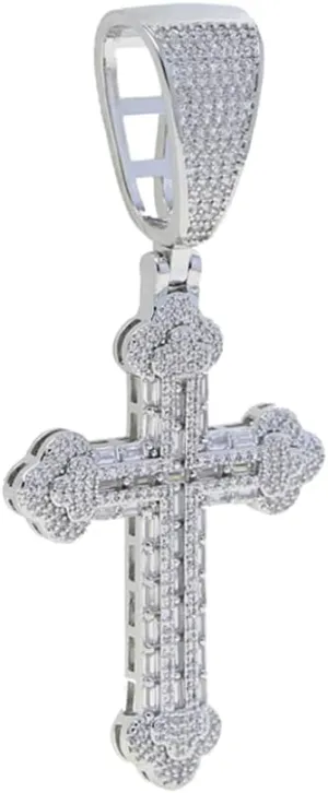 Dainty Cross Pendant Necklace for Men Women Hip-hop Iced out Minimalist Trendy Jewelry