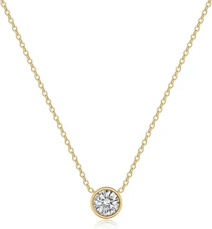 Dainty Gold Layered Bar Neckalce Moon Pendant Lariat Y Necklace 14K Gold Simple Necklace for Women