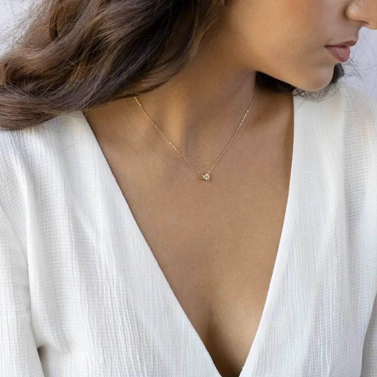 Dainty Gold Layered Bar Neckalce Moon Pendant Lariat Y Necklace 14K Gold Simple Necklace for Women