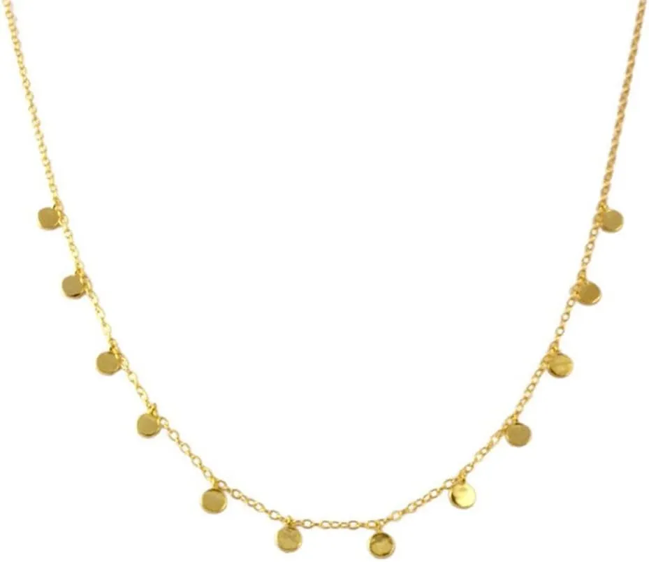Dainty Multi Disc Choker Necklace for Women Minimalist 925 Sterling Silver 14K Gold Plated Small Round Disc Coin Simple Statement Chain Adjustable Choker Necklaces Fashion Jewelry Birthday Christmas Gifts Her Bff Birthday