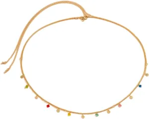 Dainty Multilayered Body Chains Gold Silver Boho Layered Beach Waist Chain CZ Adjustable Bikini Belly Chain Jewelry Accessories for Women Sexy Summer Birthday Gift Friendship