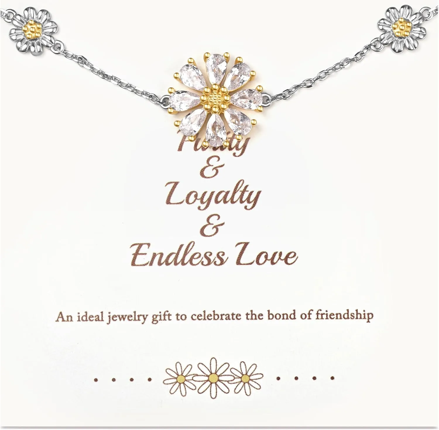 Daisy Bracelet for Women: 925 Sterling Silver Adjustable Bohemian Friendship Bracelets for Sister Best Friends Bestie