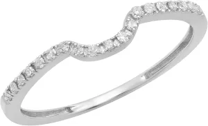 Dazzlingrock Collection 0.11 Cttw Round Lab Grown White Diamond Delicate Wedding Guard Ring in 10K Solid Gold