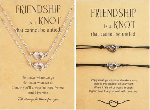 Dcfywl731 Friendship Necklaces Bracelets set Silver Long Distance Matching Necklaces Bracelets for Best Friend