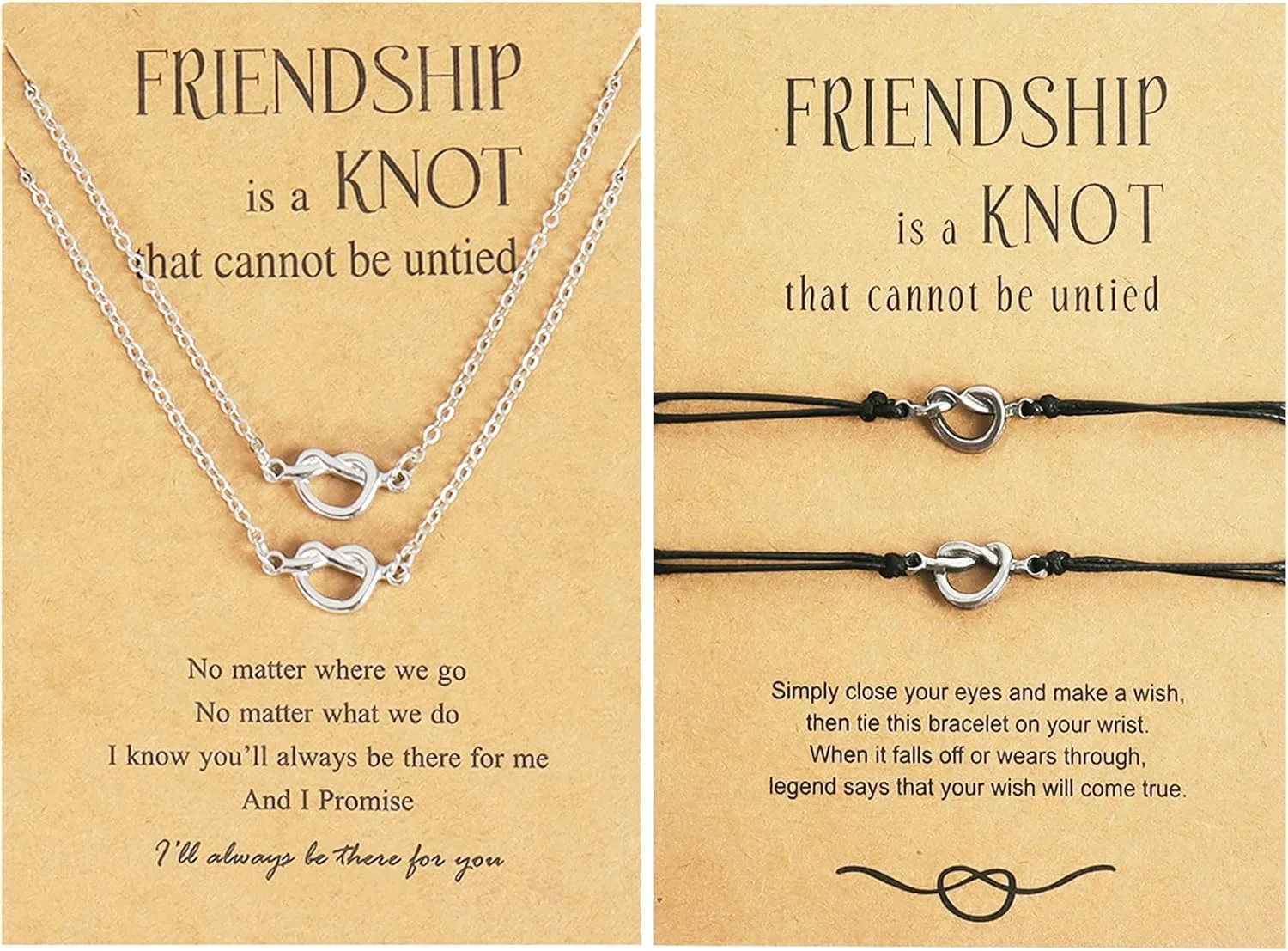 Dcfywl731 Friendship Necklaces Bracelets set Silver Long Distance Matching Necklaces Bracelets for Best Friend