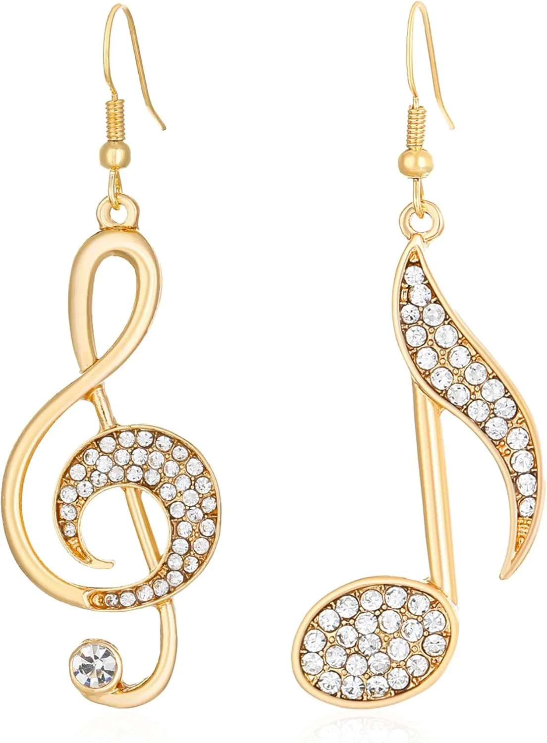 Delicate Music Note Dangle Earrings Crystal Note Treble Clef Music Note Drop Earrings for Women Musican