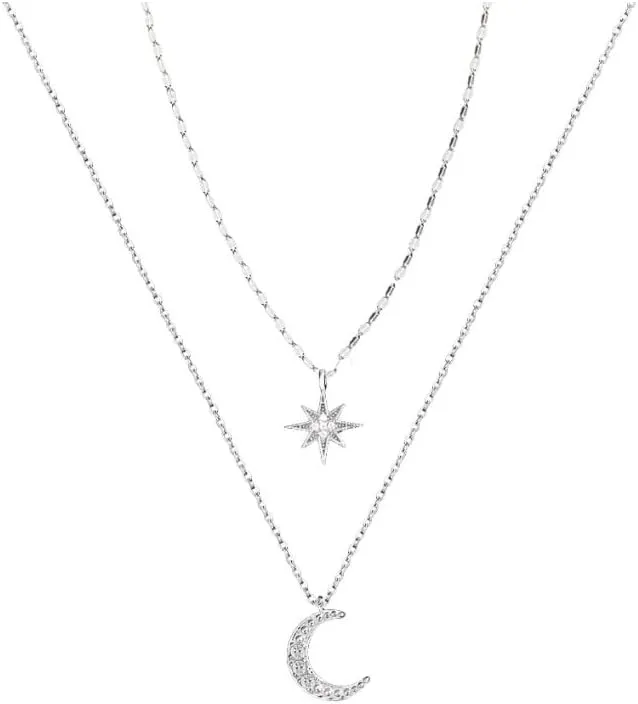 Delicate Saturn Planet Star Neckalce with Zircon Crystal Collar Choker Necklace for Women