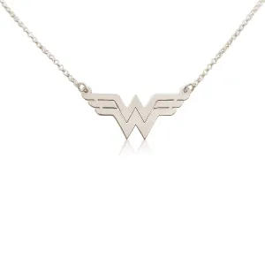 Delicate Wonder W Handmade Necklace Sterling Silver - Super Hero Symbol - Gift For Women and Mom