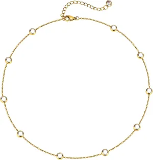 Diamond Necklace for WomenDainty Gold Necklace 18k Gold Plated Choker Necklaces Simple Boho Cubic Zircon Layered Necklace Trendy Jewelry Gifts for Women.