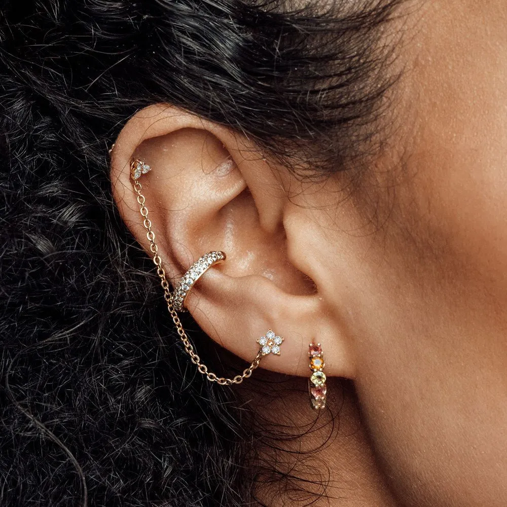 Diamond Push Back Earrings Buttercup 14k Yellow