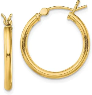 Diamond2Deal 14k Yellow Gold Plated Hoop Earrings (L- 0.85 in, W- 0.78 in)