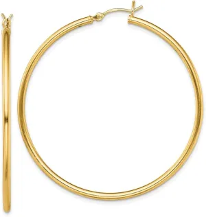 Diamond2Deal 14k Yellow Gold Plated Hoop Earrings (L- 2.03 in, W- 1.93 in)