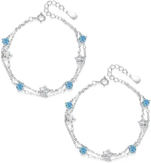 Double Layer Starry Sea Bracelet,To My Storm Sisters Friendship Matching Bracelets,Adjustable Stacking Couple Bra celet,for Gifts for Best Friend, Sisters